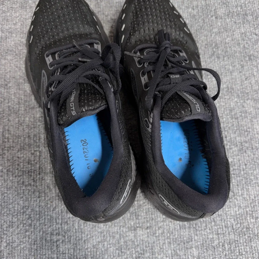 Brooks Glycerin GTS 20 Mens Size 9 D Triple Black Running Shoes Gym *NO INSOLES*